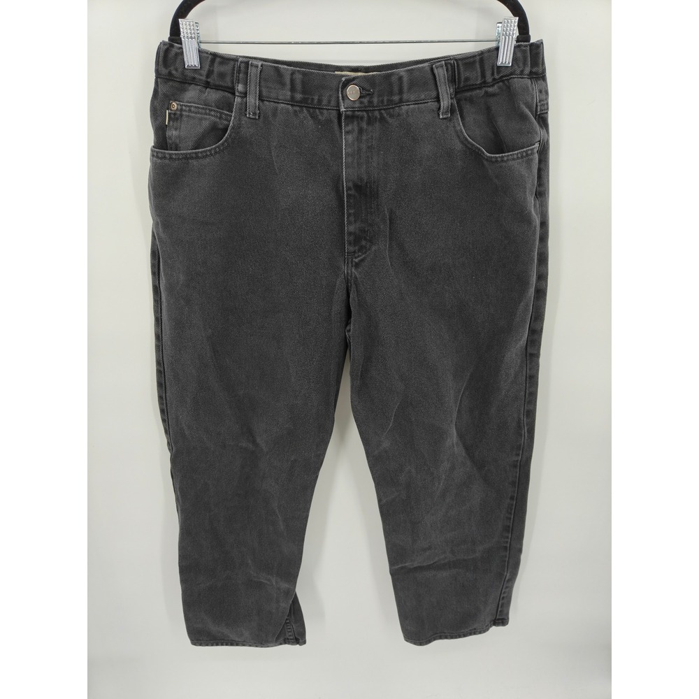 LL Bean Mens Comfort Waist Relaxed Straight Leg Black Denim Jeans 38x29 250265